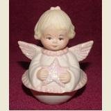 ROUND BOTTOM GLITTER ANGEL WITH STAR - DATED 95