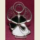 STAINED GLASS STYLE ANGEL HOLDING SHAMROCK
