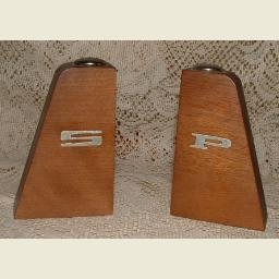 LARGE WOODEN SALT and PEPPER SET - MADE IN JAPAN