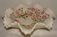 Hand Painted Ruffled Floral Plate Signed & Dated 1958