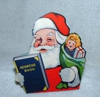 Vintage Pair of Cardboard Santa Bust