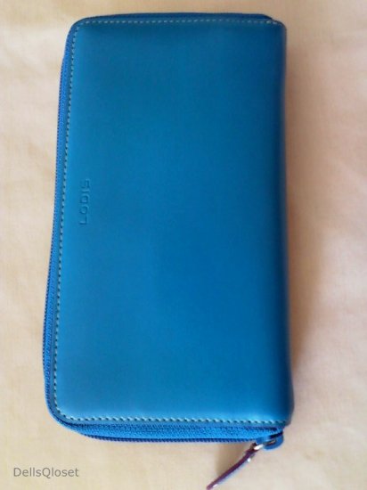 *NWT* LODIS (Nordstrom) Audrey Zip Around Clutch Wallet w/ Removable ID Holder - Sky Blue & Plum