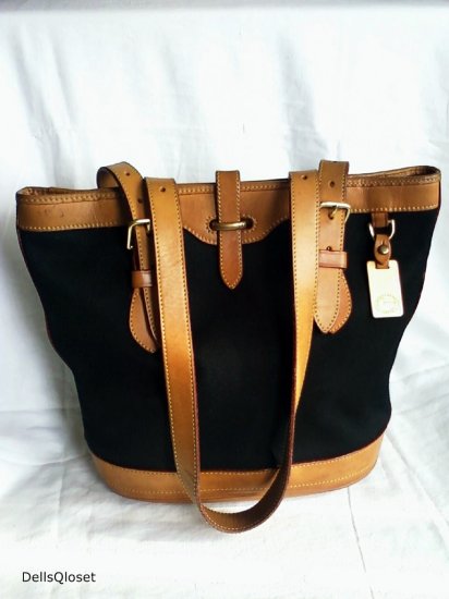 *SOLD*DOONEY & BOURKE Black & Tan Cabriolet Bucket Bag