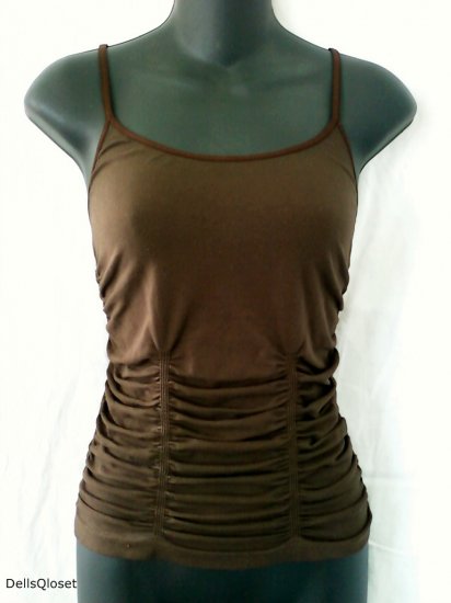 *SOLD*BEBE Brown Stretch Ruched Cami - Size Small/Medium