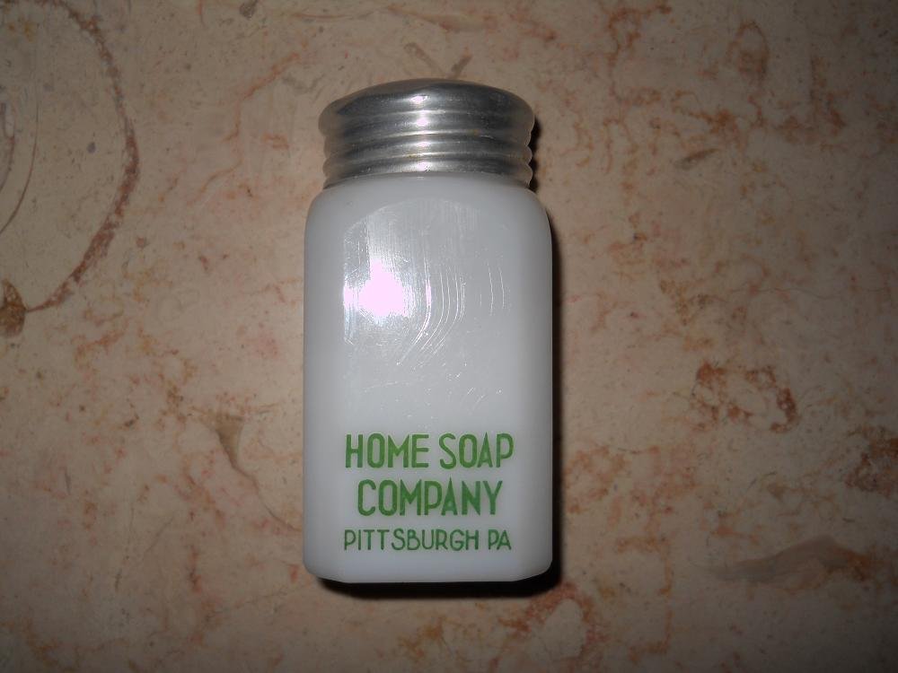 Home Soap Company - White Glass Bottle With Tin Lid