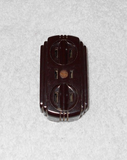 Eagle - Triple Outlet - Two Prong - Brown Bakelite - Vintage