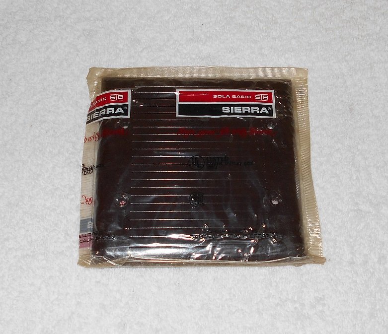 Sierra Electric - Blank Wallplate - Fluted - Brown Bakelite - Vintage - New