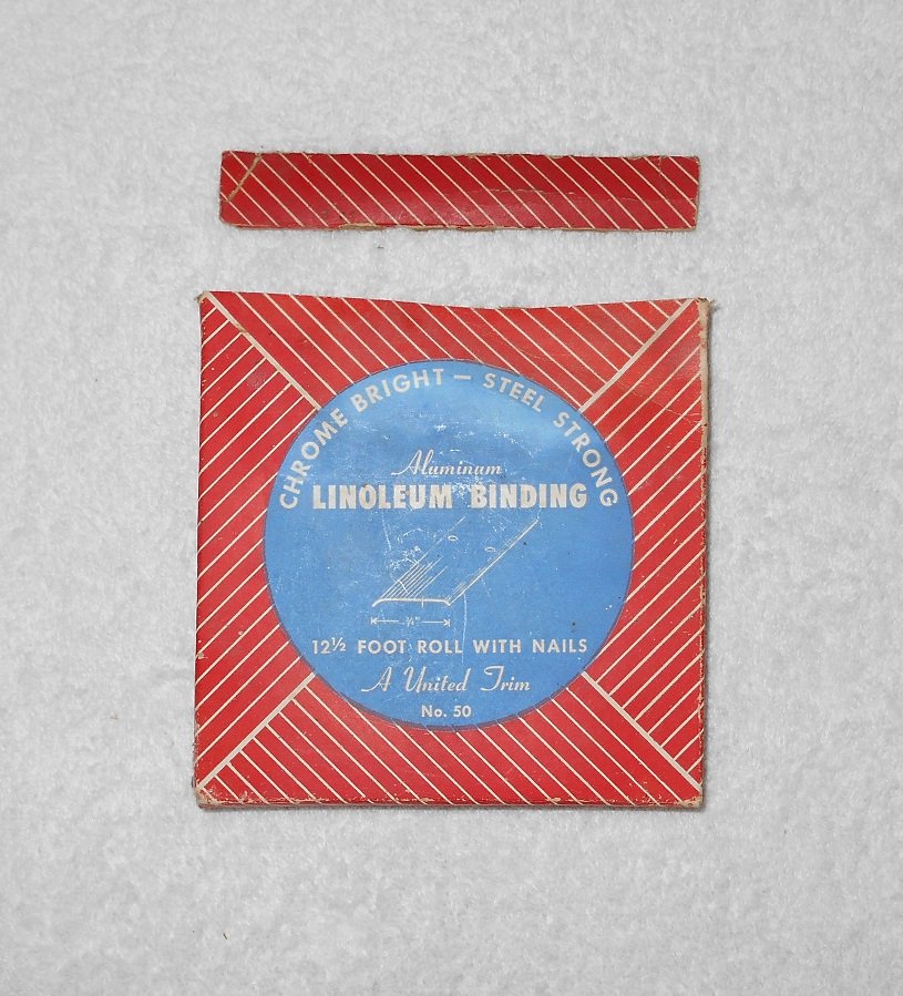 United Aluminum - Linoleum Binding #50 - 12 1/2 Foot Roll - Box Only - Vintage