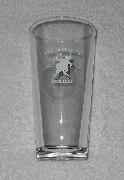 The Just Beer Project - Tall Pint Glass - Clear w/ Logo - Libbey Duratuff - 20 Ounce