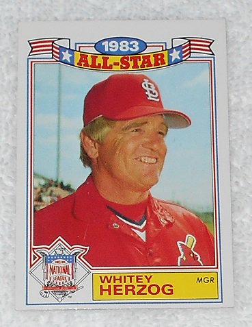 Whitey Herzog Card 12 Topps Baseball 1983 All Star Game