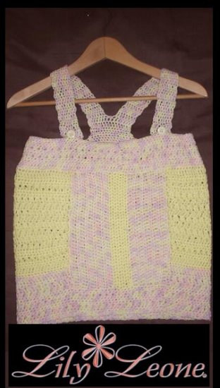 Designer S. Alaksa Pink & Yellow handknit tank