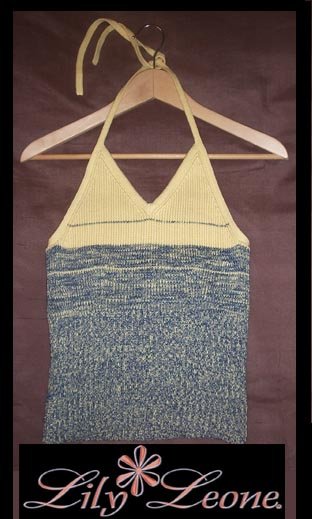 Yellow and Navy halter tank.