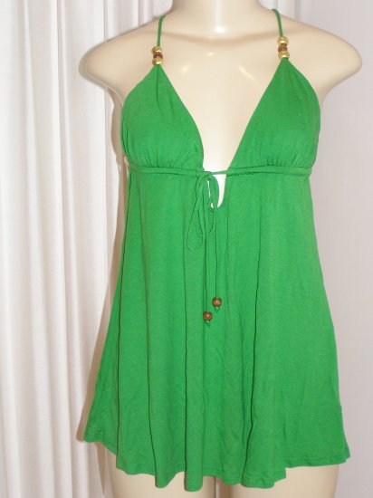 Lotta Stensson celebrity green spaghetti strap top