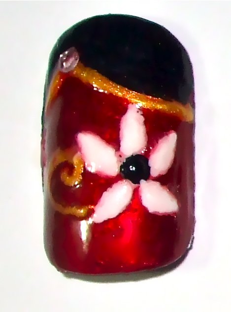 Christmas Poinsettia Flower Nails