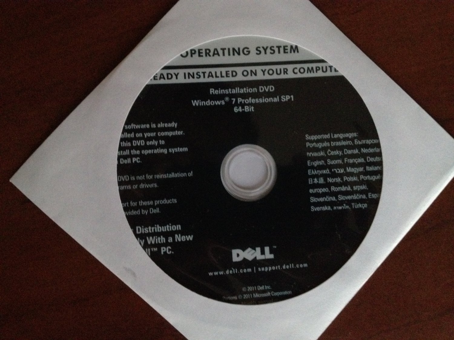 reinstall windows 7 without cd dell