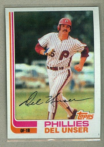 1982 Topps Baseball #713 Del Unser Phillies Pack Fresh