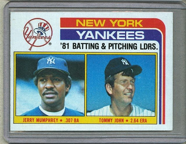 1982 Topps Baseball #486 Yankees Team Checklist Pack Fresh