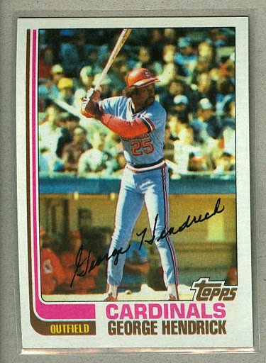 1982 Topps Baseball #420 George Hendrick Cardinals Pack Fresh