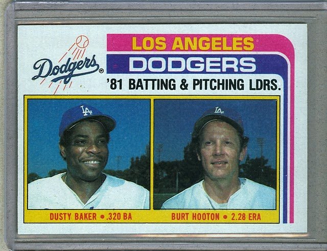 1982 Topps Baseball #311 Dodgers Team Checklist Pack Fresh