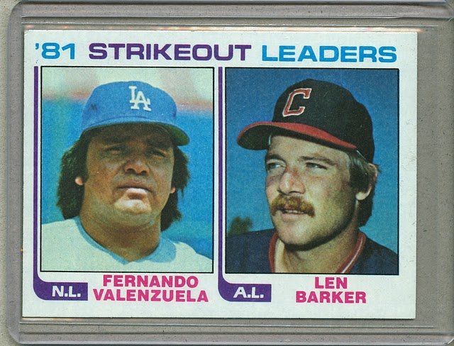 1982 Topps Baseball #166 Valenzuela/Barker Strikeout Leaders Pack Fresh