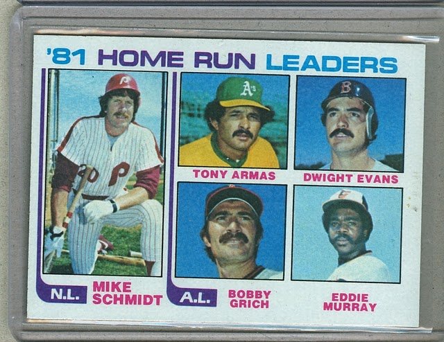 1982 Topps Baseball #162 Schmidt/Armas/Murray Home Run Leaders Pack Fresh