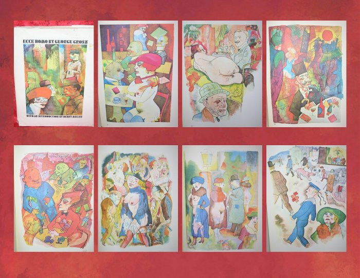 1966 Ecce Homo George Grosz Watercolors Drawings Book 1st FIRST US EDITION 100 Full-Page Plates