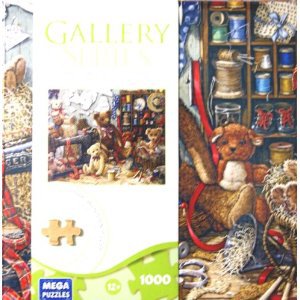 GALLERY SERIES AUTHENTIC WOOD PUZZLE TEDDY BEAR WORK SHOPPE 1000 PIECE PUZZLE