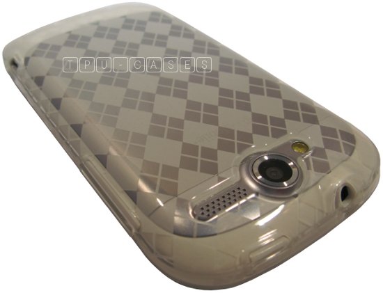 HTC MyTouch 4G Clear & White Argyle FlexiSkin TPU Case
