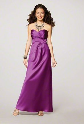 FB0009 Sweetheart A-line Floor-length Satin Bridesmaid Dress
