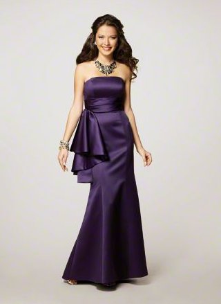FB0022 Sleeveless A-line Floor-length Satin Bridesmaid Dress