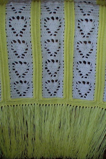Pineapple Heart Yellow and White Baby Afghan