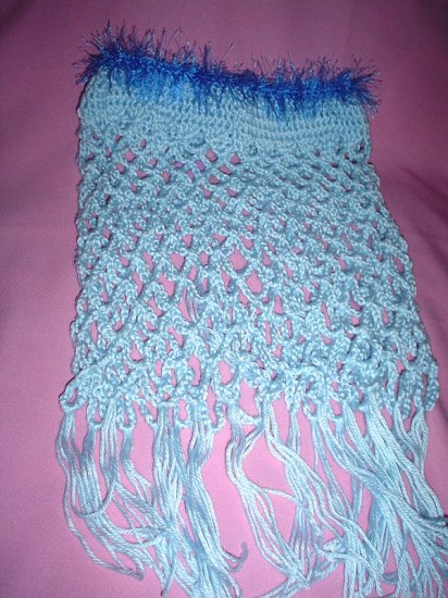 Lacey Light Blue Poncho for Girl with fur