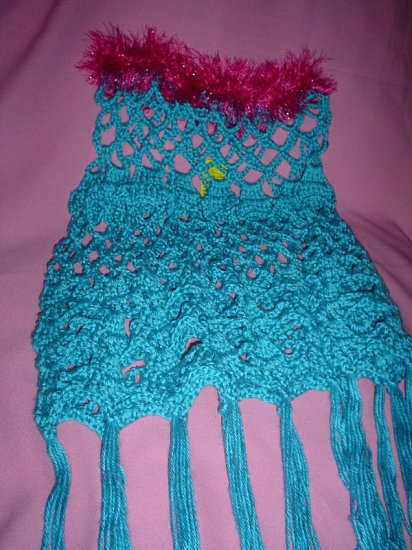 Lacey Teal Poncho for Girl with fur