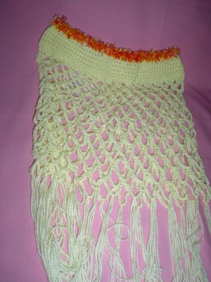 Lacey Yellow Poncho for Girl with fur