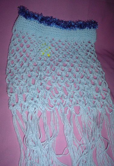 Lacey Light Blue Poncho for Girl with fur