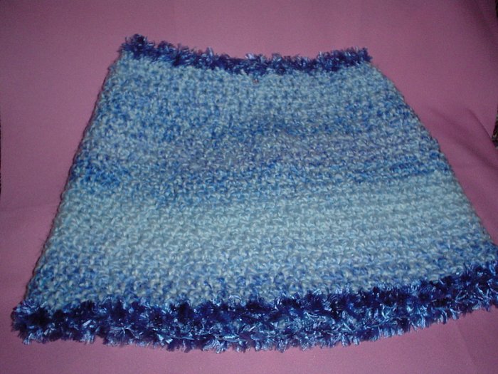 Soft Blue Ponchette Very Thick and Warm with fur