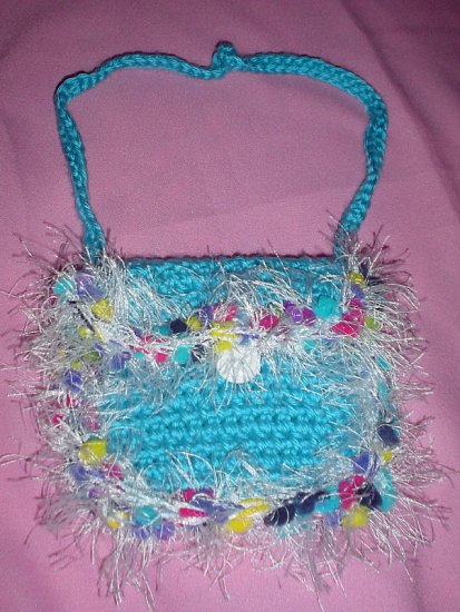Coin Purse Teal with fur
