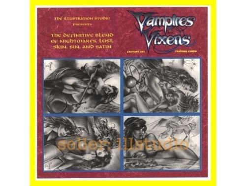Scarce PROMO SELL Sheet~SIGNED Don Paresi VAMPIRES & VIXENS 4 Card