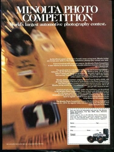 Vintage MINOLTA PHOTO COMPETITION, 1973 Advertisement +FREE Ad!