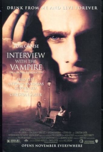 INTERVIEW with the VAMPIRE Original Trimmed Paper Movie Ad~ 1994 Tom Cruise