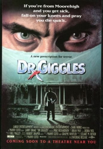 DR. GIGGLES Original Trimmed Paper Movie Advertisement 1992 Larry Drake
