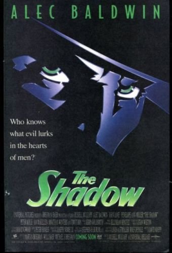 THE SHADOW Original Trimmed Paper Movie Advertisement 1994 Alec Baldwin