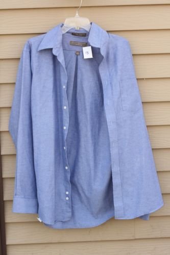 Men's Claybrooke XL Extra-Large Blue Long Sleeve Shirt 36/37