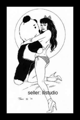 BETTY"Teddy" PAGE Original Art Tshirt design~Don Paresi