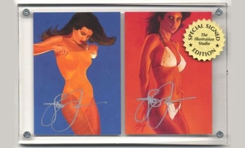 Autographed Steve Woron 2 Swimsuits Cards Signed in Screwdown Holder