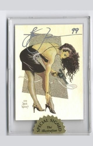 Steve Woron's MAGNUM GIRL Chase Insert Card Signed in Screwdown Card Holder