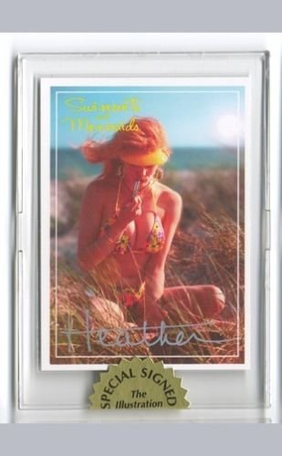 Steve Woron Busty Mermaid Amatuer Tiny BIKINI card SIGNED Gold Stamp in holder!