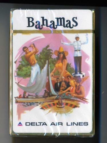 Vintage 1960s Delta Air Lines Playing Cards Pack BAHAMAS *sealed*