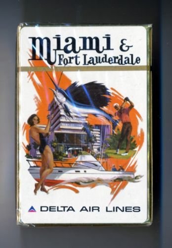Vintage 1960s Delta Air Lines Playing Cards Pack MIAMI *sealed*