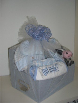 Baby Gift Basket 10 pc 'Got Milk' - Boys